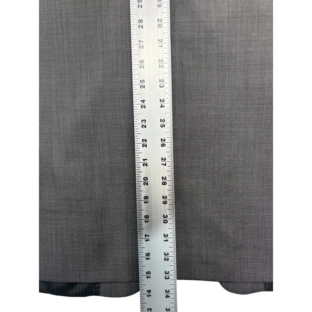 Calvin Klein 48XL 48L 40x34 Gray 2pc Pant Suit 100% Wool Slim Fit Flat Front